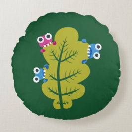 Almofada Redonda Os insetos bonitos comem a folha verde