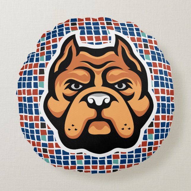 Almofada Redonda Os pitbulls são feitos para abrigos, não para cois (Frente)