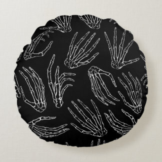 Almofada Redonda Ossos Desenhados À Mão, Estilo De Engrenação Em Se
