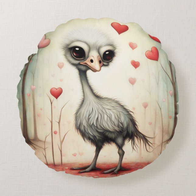 Almofada Redonda Ostrich Love 2 (Frente)