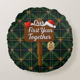 Almofada Redonda Our First Year Together 2025 Wooden Sign
