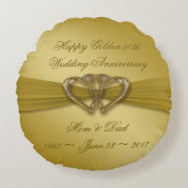 Almofada Redonda Ouro clássico 50º aniversário