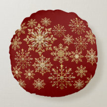 Ouro de Natal e Floco de Neve Vermelho 