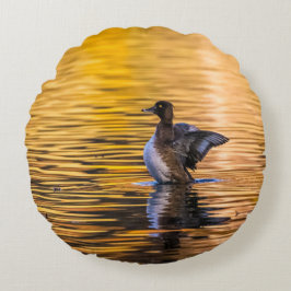 Almofada Redonda Ouro de um lago ouro