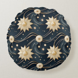 Almofada Redonda Ouros Suns e Ondas Celestiais