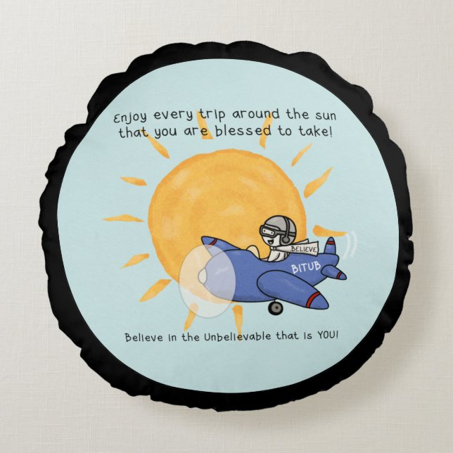 Almofada Redonda Outra Viagem Ao Redor Do Sol (Frente)