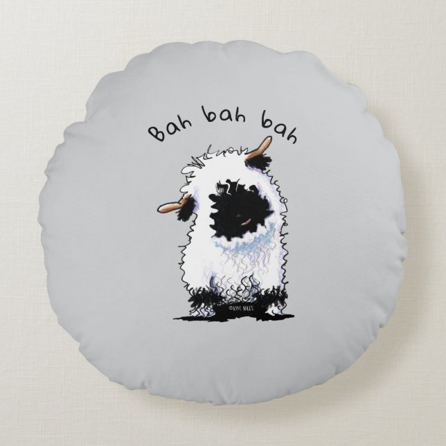 Almofada Redonda Ovelha Valais Blacknose (Frente)