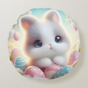 Almofada Redonda Ovos de Páscoa Kawaii de Pastel Doce