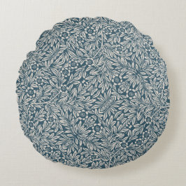 Almofada Redonda Padrão antigo de saída Vestida deixa fundo azul