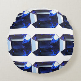 Almofada Redonda Padrão Azul