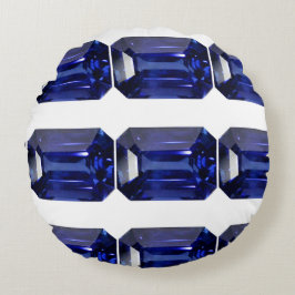 Almofada Redonda Padrão Azul