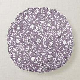 Almofada Redonda Padrão Bonito de Jardim Floral de Folhagem Encanta