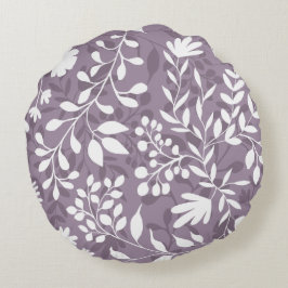 Almofada Redonda Padrão Bonito de Jardim Floral de Folhagem Encanta