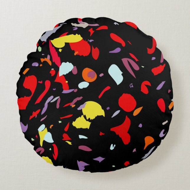 Almofada Redonda Padrão Colorido (Frente)