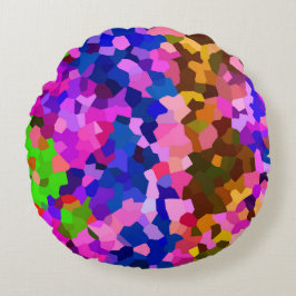 Almofada Redonda Padrão de Abstrato Cristal Iridescente