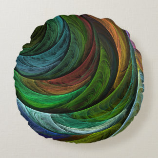 Almofada Redonda Padrão de Abstrato de Arte Moderna com Glória de C
