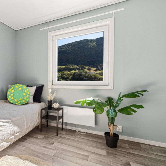 Almofada Redonda Padrão de aquarela de limão simples (Criador carregado)