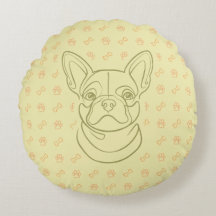 Padrão de Arte de Linha Decorativa de Bulldog Fran