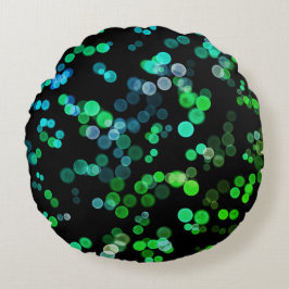 Almofada Redonda Padrão de bolha Abstrato de Seagreen Verde Azul