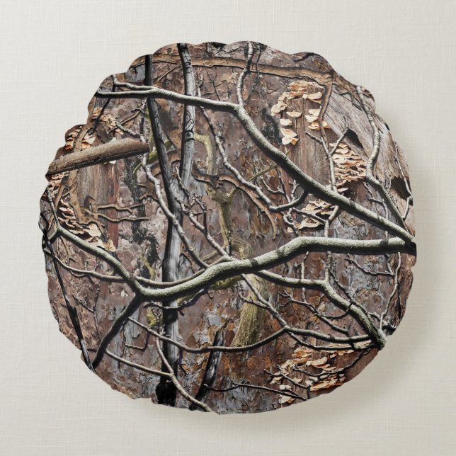 Almofada Redonda Padrão de Camuflagem de Caça 8 (Frente)