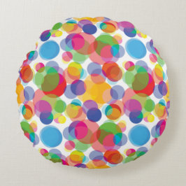 Almofada Redonda Padrão de Círculo Colorido