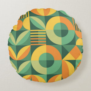Almofada Redonda padrão de colheita geométrica abstrato no escand