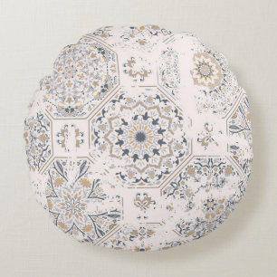 Almofada Redonda Padrão de colheita sem costura com um efeito atrit