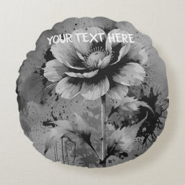 Almofada Redonda Padrão de cor da água da flor azul