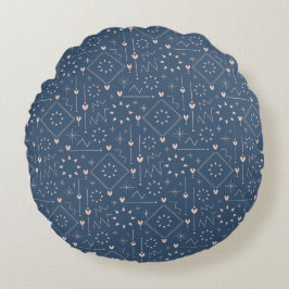 Almofada Redonda Padrão de Coração Mágico