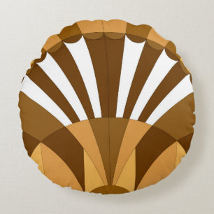 Almofada Redonda Padrão de decoração de arte de vindima