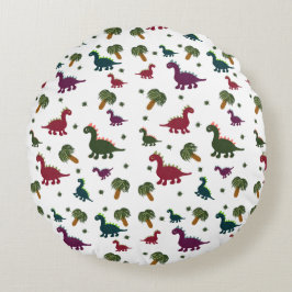 Almofada Redonda Padrão de dinossauros