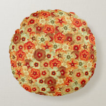 Padrão de Flores de Hippie Laranja Retro-Laranja