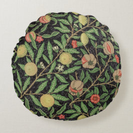 Almofada Redonda Padrão de frutas de William Morris (1862)