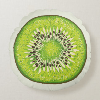 Almofada Redonda Padrão de ilustração da Fatia de Kiwi