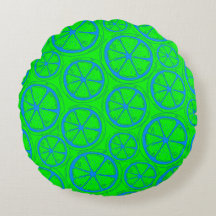 Padrão de Limão Limão Azul com Fundo Verde Neon