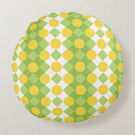 Almofada Redonda Padrão de Linhas Cheias de Formas