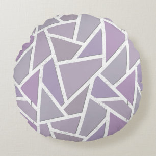 Almofada Redonda Padrão de mosaico de Lavanda
