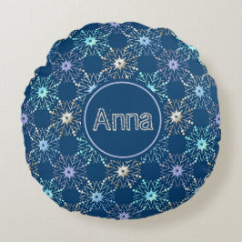 Almofada Redonda padrão de natal. texto.