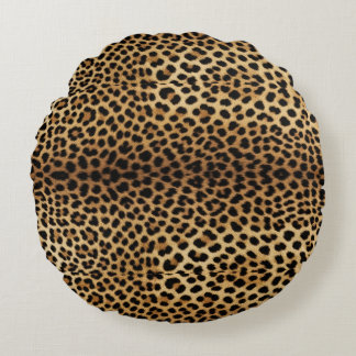 Almofada Redonda Padrão de Pele de Leopardo