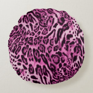 Almofada Redonda padrão de pele-leopardo de abstrato pelúcia