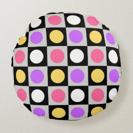 Almofada Redonda Padrão de Pontos do Círculo Geométrico