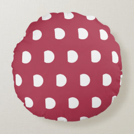 Almofada Redonda Padrão de Pontos Geométricos Rosa Fundo Branco Pro