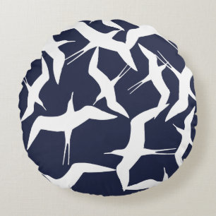 Almofada Redonda Padrão de Produto de Lindos Pássaros Voadores