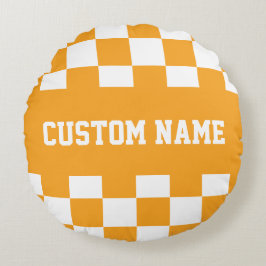 Almofada Redonda Padrão de quadro de verificação