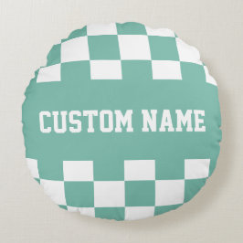 Almofada Redonda Padrão de quadro de verificação