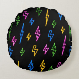 Almofada Redonda Padrão de raios retrorreflectores de néon com anos