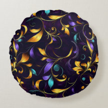 Padrão de rolagem floral de folhas luxuosas