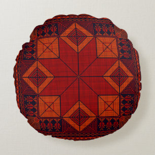 Almofada Redonda Padrão de tatreez dos bordados tradicionais da Pal
