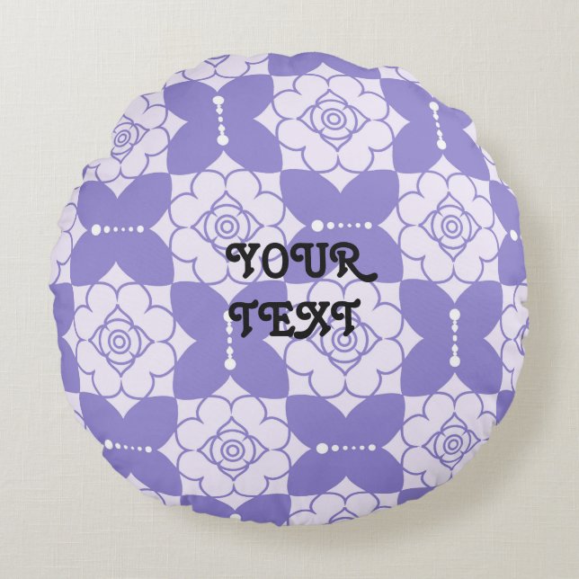 Almofada Redonda Padrão de Vintage Elegante (Frente)