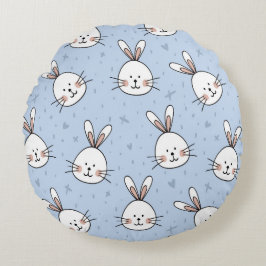 Almofada Redonda Padrão do coelho coelho adorável
